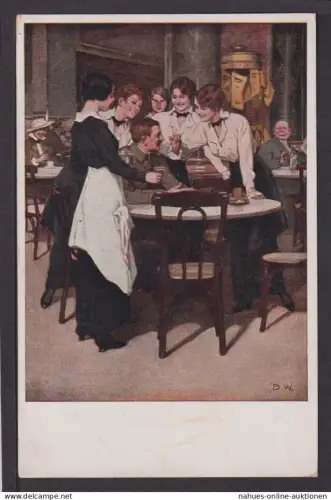Künstler Ansichtskarte Kriegspostkarte B Wennerberg Nr 11 Der Stammgast