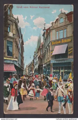 Ansichtskarte Köln NRW Kölner Karneval 1912 Lübeck Reklame Berlram Ackens
