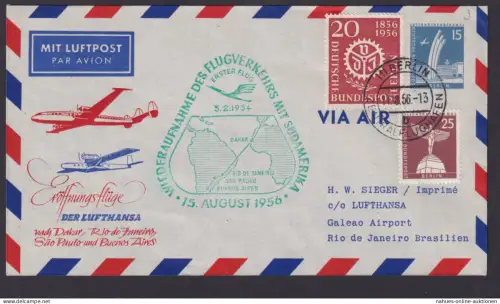 Bund Berlin Privatganzsache Stadtbilder Flugpost Airmail Berlin Rio De Janeiro