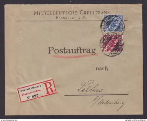 Postsache Postauftrag Deutsches Reich R Brief MIF 10+20 Pfg. Adler Reichspost