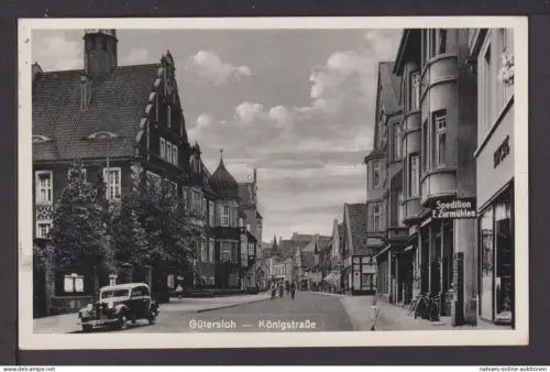 Ansichtskarte Gütersloh NRW 1929 Königstraße Schwarmstedt