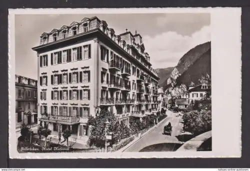Ansichtskarte Interlaken Schweiz Hotel National Pferde Pferdekutsche