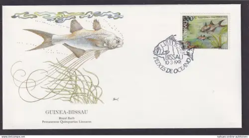 Guinea Bissau Westafrika Fauna Fische Königsbarde schöner Künstler Brief