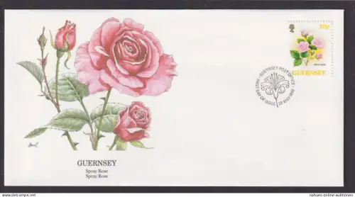 Guersney Kanal Inseln Großbritannien Flora Blumen Rosen schöner Künstler Brief