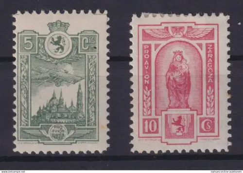 Flugpost Frankreich Vignetten Zaragoza Saragossa Spanien 1x postfrisch + Falz