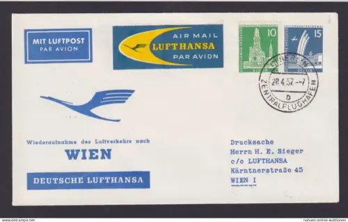 Flugpost airmail Berlin Ganzsache Flugpost Airmail Berlin Wien Österreich
