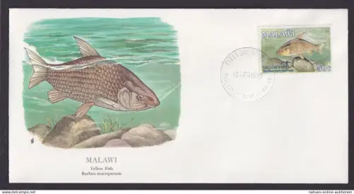 Malawi Malawi Südafrika Fauna Gelbfisch schöner Künstler Brief