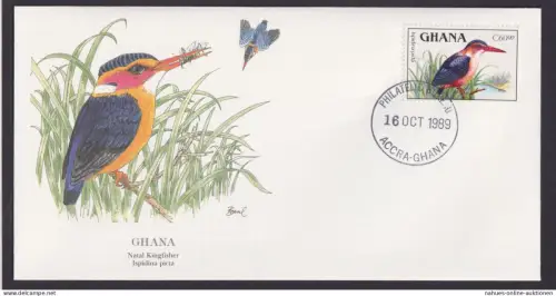 Ghana Westafrika Fauna Tiere Natal Eisvogel schöner Künstler Brief