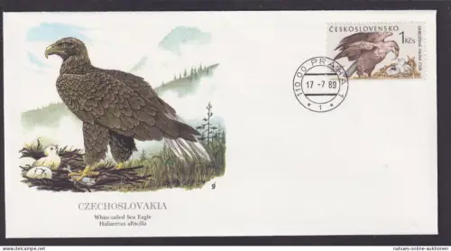 Tschechoslowakei Fauna Vogel Weißschwänziger Seeadler Schöner Künstler Brief