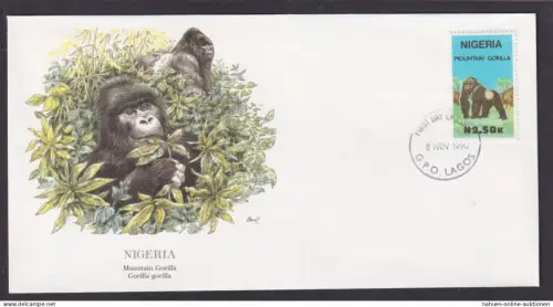 Nigeria Westafrika Fauna Affen Gorilla schöner Künstler Brief