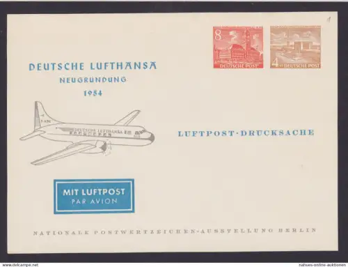 Berlin Privatganzsache 2 Wst Bauten Flugpost Airmail Nationale Postwertzeichen