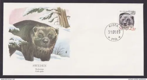 Schweden Fauna Vielfrass schöner Künstler Brief