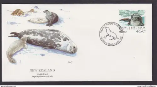 Neuseeland Ozeanien Weddelrobbe Seehund schöner Künstler Brief