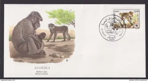 Algerien Algeria Nordafrika Fauna Berberaffe schöner Künstler Brief