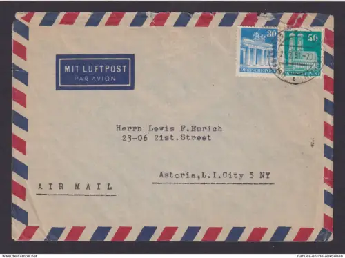 Flugpost Bizone Brief Bauten Destination Frankfurt Main Hessen Astoria New York