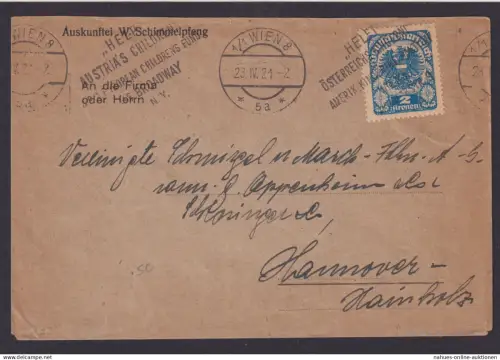 Österreich Brief int. Maschinen SST Wien 8 HELFT ÖSTERREICHS KINDER zweisprachig