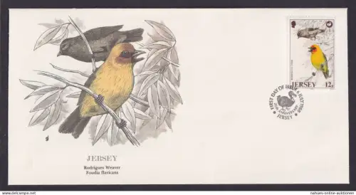 Jersey Kanalinsel Fauna Vögel schöner Künstler Brief