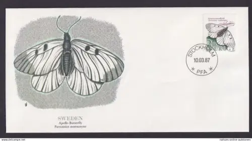 Schweden Sweden Flora Apollofalter schöner Künstler Brief