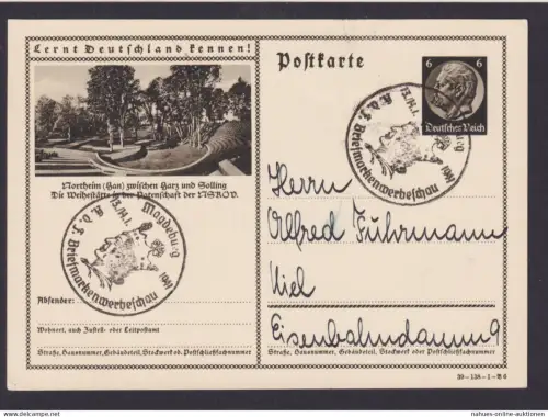 KDF Magdeburg Ganzsache Deutsches Reich SST Briefmarkenwerbeschau Motiv Northeim