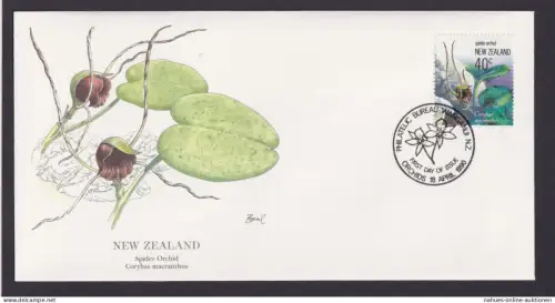 New Zealand Neuseeland Ozeanien Flora Pflanzen Orchideen schöner Künstler Brief