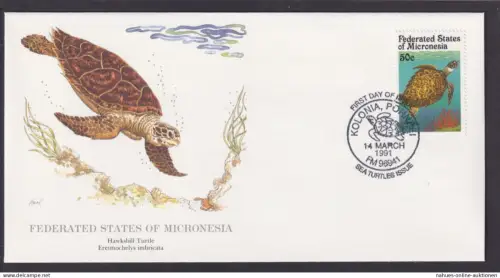Mikronesien Federated States of Ozeanien Fauna Karettschildkröte Künstler Brief