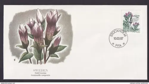 Schweden Sweden Flors Feldenzian schöner Künstler Brief