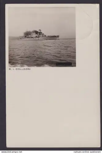 Ansichtskarte Gaeta Italien Schifffahrt Kreuzer Colleoni Trieste Marine Schiffe