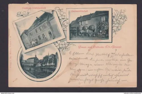 Ansichtskarte Ostheim Elsaß Wiesbaden Gastronomie