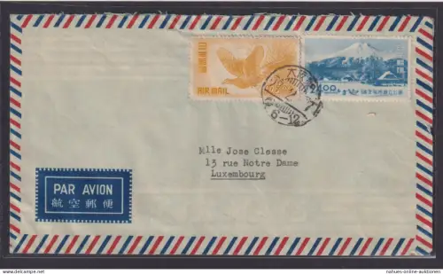 Osaka Japan Luftpost Brief nach Luxemburg