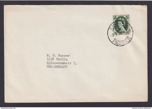 Schiffspost Paquebot Durban Südafrika Brief EF 9d Queen Elisabeth nach Berlin