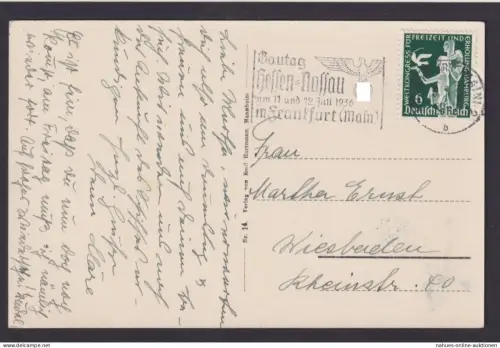 Deutsches Reich EF 622 selt. Masch.SSt. Hessen Rossau Gautag Frankfurt Main