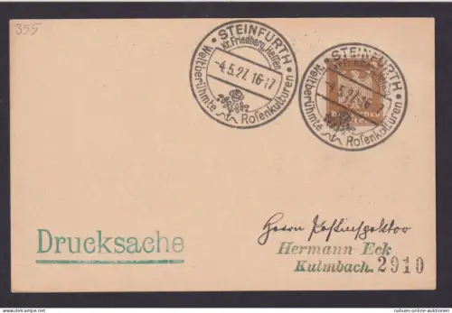 Deutsches Reich SST Steinfurth Rosenkulturen Blumen Friedberg Hessen Drucksache