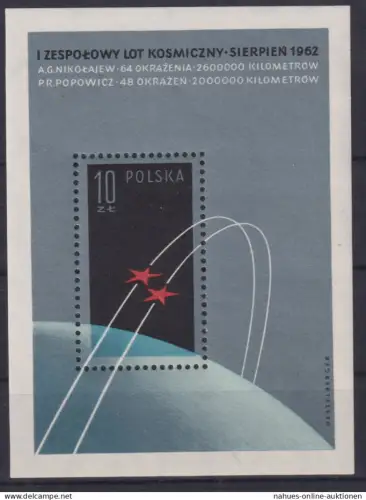 Polen Block 28 Weltraum Gruppenflug Raumschiffe Wostok 3 Luxus postfrisch MNH