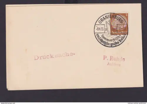 Oranienburg Brandenburg Deutsches Reich Drittes Reich Karte Urlaub Erholung SST