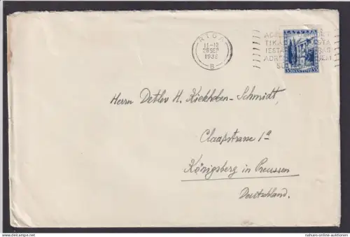 Riga Lettland Brief EF Königsberg Preußen