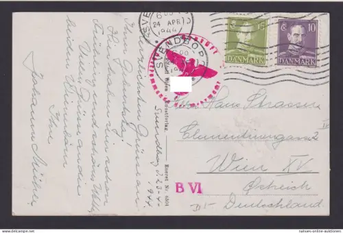 Svendborg Dänemark Zensur Ansichtskarte nach Wien Österreich