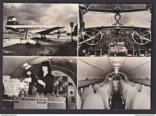 Ansichtskarte Langenbernsdorf Sachsen Werdau Werdauer Wald Flugzeug Cockpit