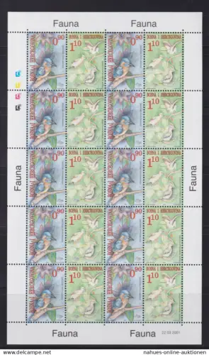 Bosnien Herzegowina 222-223 Einheimische Vögel Tiere Eisvogel selt. Kleinbogen