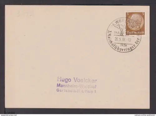 Weimar Deutsches Reich inter SST 3. Reichsführerlager der Hitlerjugend Mannheim