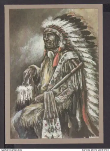 Ansichtskarte Indianer Dakota Häuptling 1870