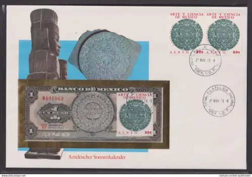 Geldschein Banknote Banknotenbrief Mexiko Südamerika exotisches Motiv