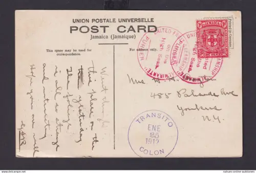 Schiffspost Jamaica United Fruit Steamship Almirante Ansichtskarte Rio-Cobre