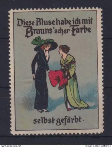 Jugendstil Künstler Reklame Vignette Mode Farben um 1915 Cinderella Briefmarke