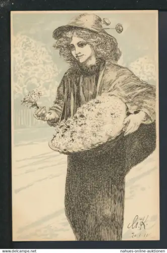 Künstler Ansichtskarte Max Klinger Margueritentag Leipzig Sachsen 1911