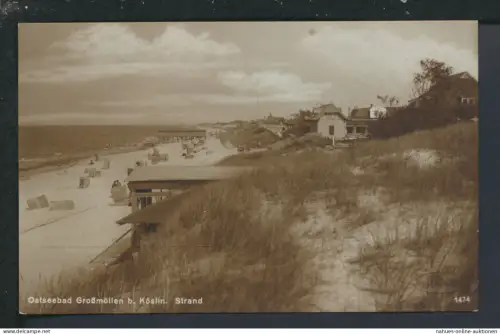 Ansichtskarte Grossmöllen Mielno Strand Ostgebiete Polen Pommern Rudolstadt