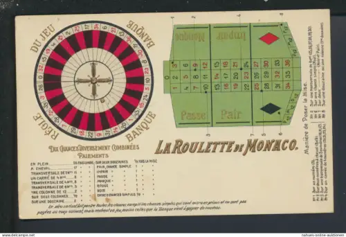 Ansichtskarte Monaco Spielregeln Roulette Spielcasino