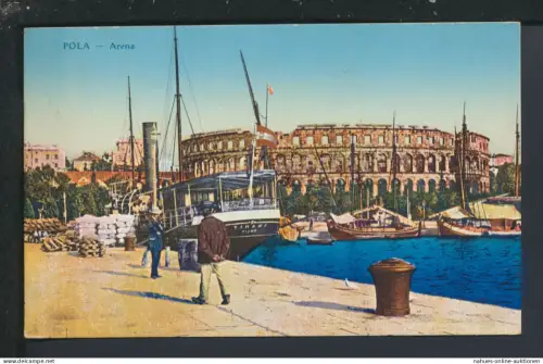 Ansichtskarte Pola Pula Kroatien Arena Marinefeldpost Ybbsitz Österreich 1916