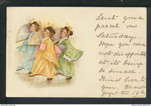 Raphael Tuck Künstler Ansichtskarte Japan Mädchen Oxford Großbritannien Arnhem