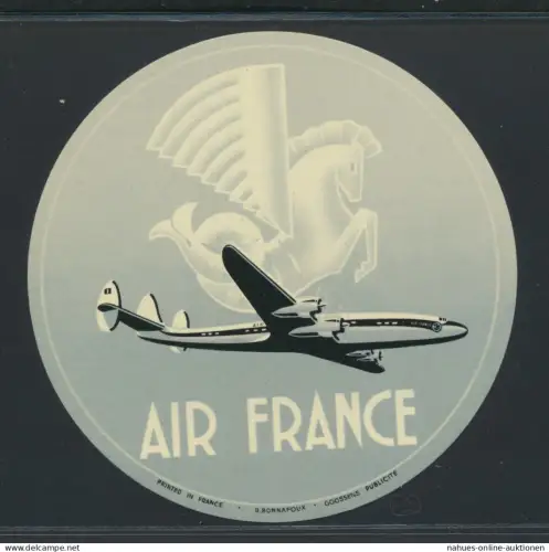 Koffer Aufkleber Flugzeug AIR FRANCE 50er Jahre