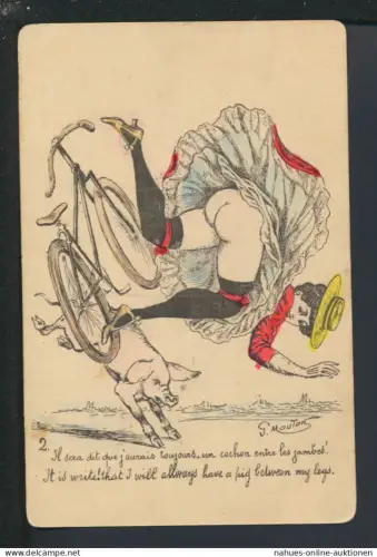 Erotik Künstler Ansichtskarte G Moutons Cochon entre les jambes goldenen 20er Jahre